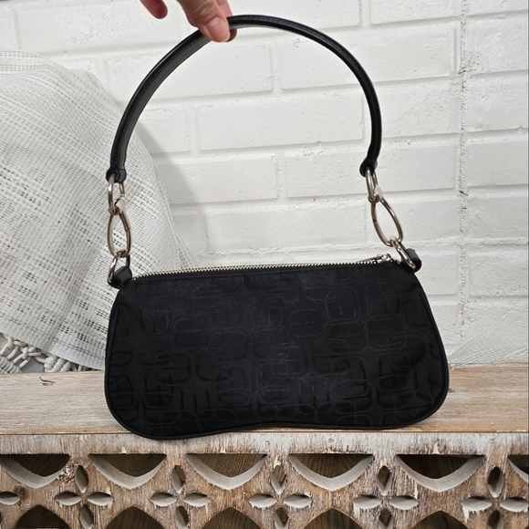 Vintage Y2k Express Black Mini Shoulder Bag With Silver Hardware And E Logo - Picture 12 of 13